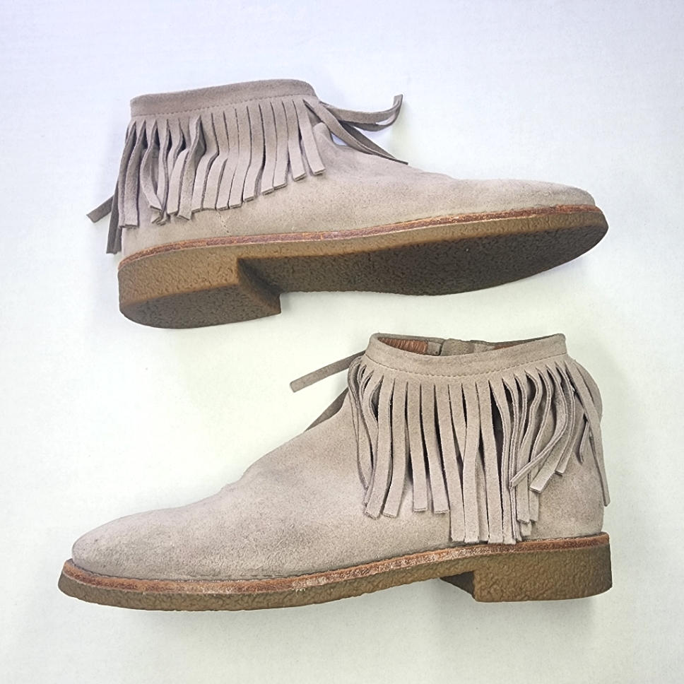 Kate Spade Fringe Suede Ankle Boots - Tan
